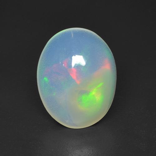 Opale multicolore naturale da 1,27 ct, taglio ovale, trasparente
