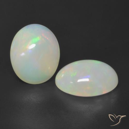 3.88ctw Naturale Multicolore Opale, Ovale, Traslucido