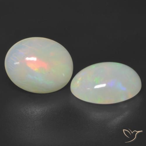 Gemme di Opale Multicolore naturale da 3.88 ct, Ovale, Traslucido