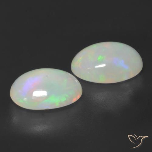 Gemme di Opale Multicolore naturale da 3.88 ct, Ovale, Traslucido