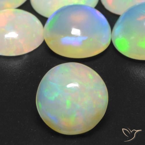 Opale Multicolore naturale da 0.71 ct, Rotondo, Trasparente