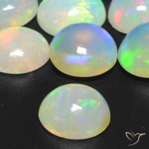Opale Multicolore naturale da 0.71 ct, Rotondo, Trasparente