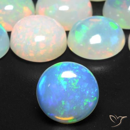 0.81ct Naturale Multicolore Opale, Rotondo, Trasparente