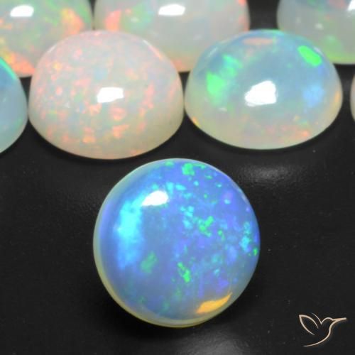 Opale Multicolore naturale da 0.81 ct, Rotondo, Trasparente