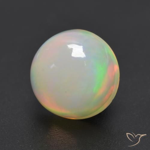 Opale Multicolore naturale da 1.15 ct, Rotondo, Trasparente