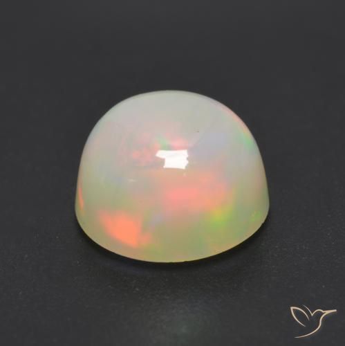 Opale Multicolore naturale da 1.15 ct, Rotondo, Trasparente