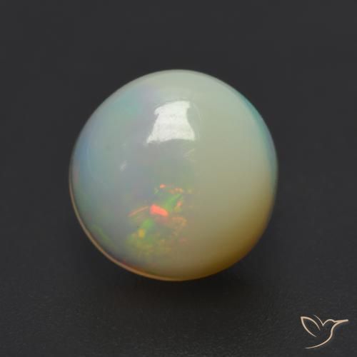 0.82ct Naturale Multicolore Opale, Rotondo, Traslucido