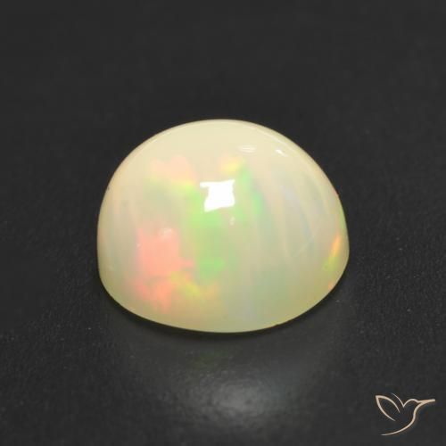 Opale Multicolore naturale da 1.08 ct, Rotondo, Traslucido