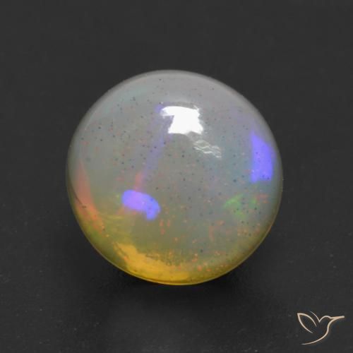 1.01ct Naturale Multicolore Opale, Rotondo, Trasparente, Photo A
