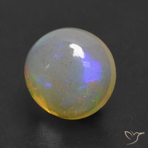 Opale Multicolore naturale da 1.01 ct, Rotondo, Trasparente