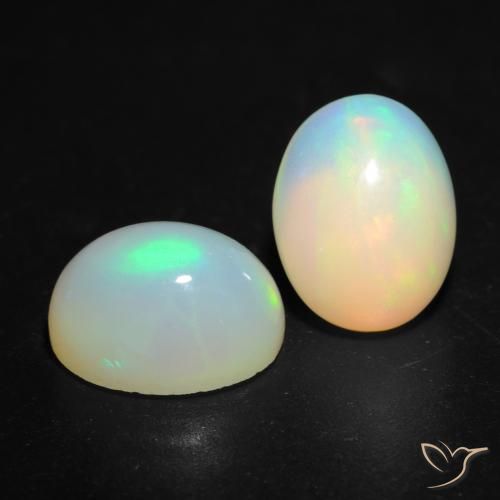 2.77ctw Naturale Multicolore Opale, Ovale, Trasparente
