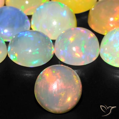 0.86ct Naturale Multicolore Opale, Rotondo, Trasparente