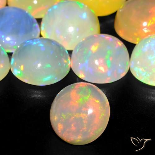 Opale Multicolore naturale da 0.86 ct, Rotondo, Trasparente