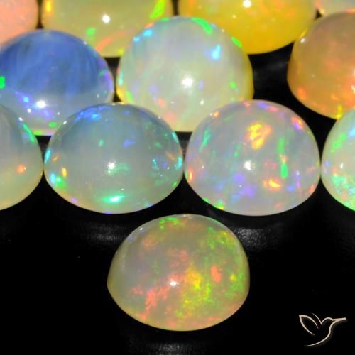 Opale Multicolore naturale da 0.86 ct, Rotondo, Trasparente