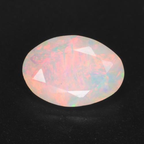 Opale multicolore naturale da 1,23 ct, taglio ovale, traslucido