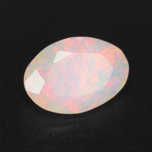 Opale multicolore naturale da 1,23 ct, taglio ovale, traslucido