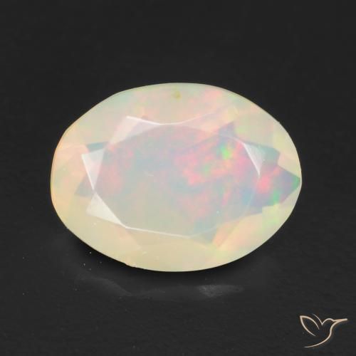 0.96ct Naturale Multicolore Opale, Ovale, Trasparente