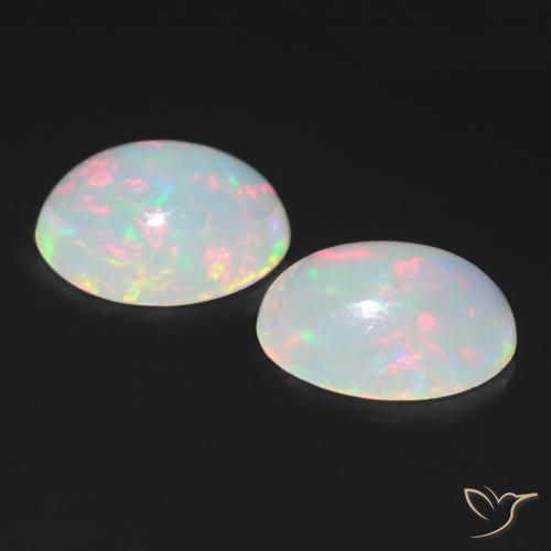 Gemme di Opale Multicolore naturale da 1.51 ct, Ovale, Trasparente