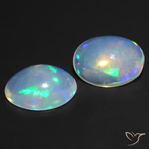 Gemme di Opale Multicolore naturale da 0.94 ct, Ovale, Trasparente