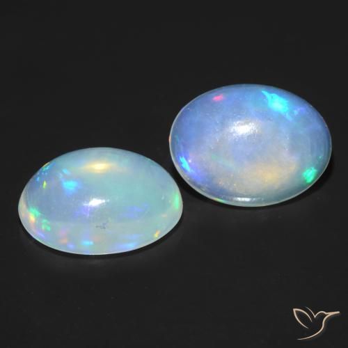 Gemme di Opale Multicolore naturale da 1.37 ct, Ovale, Trasparente