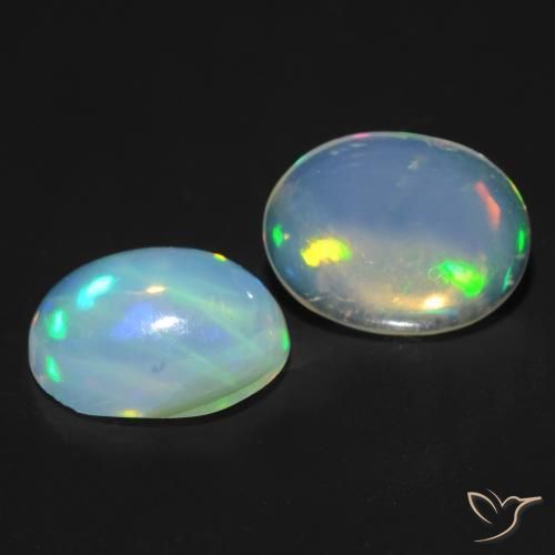 Gemme di Opale Multicolore naturale da 1.58 ct, Ovale, Trasparente
