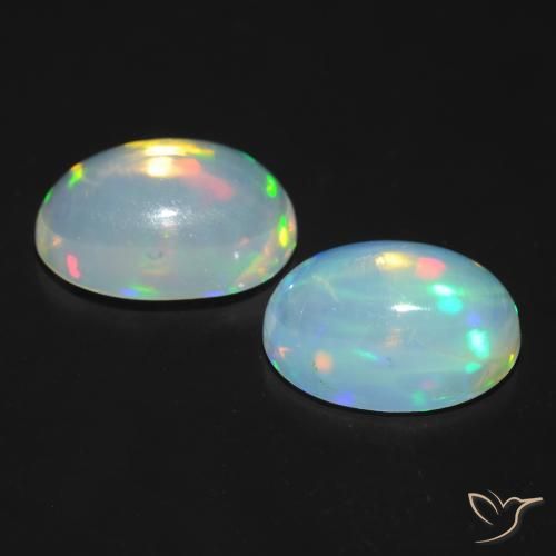 Gemme di Opale Multicolore naturale da 1.58 ct, Ovale, Trasparente