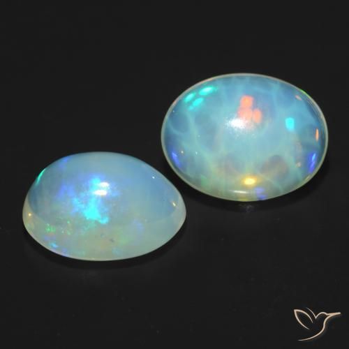 Gemme di Opale Multicolore naturale da 1.78 ct, Ovale, Trasparente