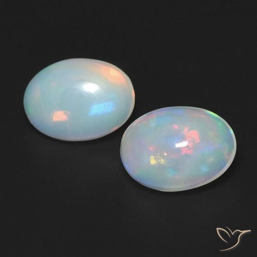0.94ctw Naturale Multicolore Opale, Ovale, Trasparente