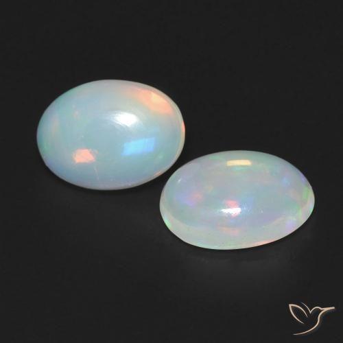 Gemme di Opale Multicolore naturale da 0.94 ct, Ovale, Trasparente