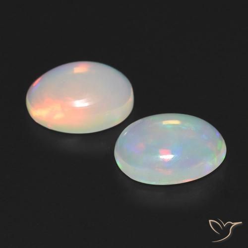 Gemme di Opale Multicolore naturale da 0.94 ct, Ovale, Trasparente