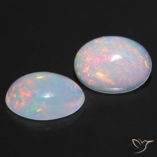 Gemme di Opale Multicolore naturale da 0.81 ct, Ovale, Trasparente