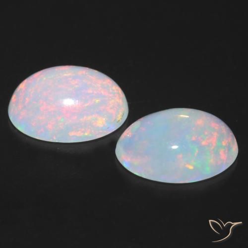 Gemme di Opale Multicolore naturale da 0.81 ct, Ovale, Trasparente