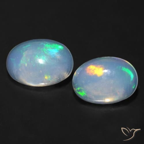 Gemme di Opale Multicolore naturale da 0.85 ct, Ovale, Trasparente
