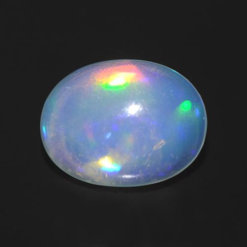 Opale multicolore naturale da 1,23 ct, taglio ovale, trasparente