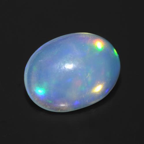 Opale multicolore naturale da 1,23 ct, taglio ovale, trasparente
