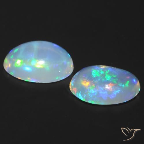 Gemme di Opale Multicolore naturale da 0.94 ct, Ovale, Trasparente
