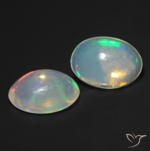 Gemme di Opale Multicolore naturale da 0.89 ct, Ovale, Trasparente