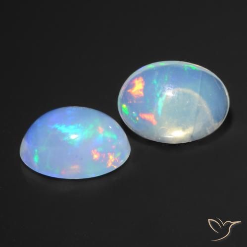 Gemme di Opale Multicolore naturale da 1.62 ct, Ovale, Trasparente
