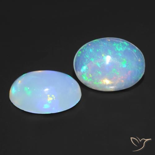 Gemme di Opale Multicolore naturale da 1.30 ct, Ovale, Trasparente