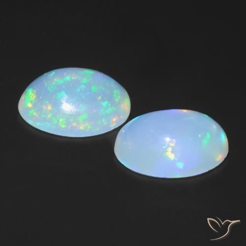 Gemme di Opale Multicolore naturale da 1.30 ct, Ovale, Trasparente