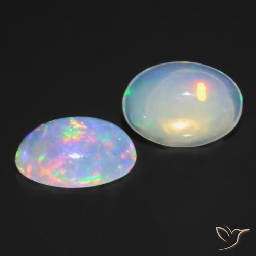 Gemme di Opale Multicolore naturale da 0.85 ct, Ovale, Trasparente