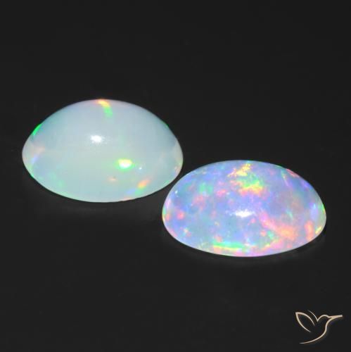 Gemme di Opale Multicolore naturale da 0.85 ct, Ovale, Trasparente