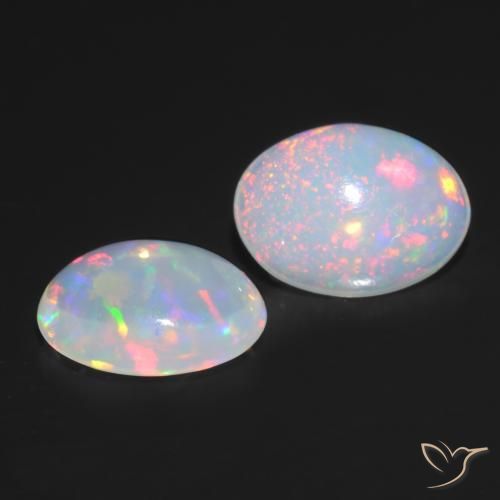 Gemme di Opale Multicolore naturale da 0.82 ct, Ovale, Trasparente