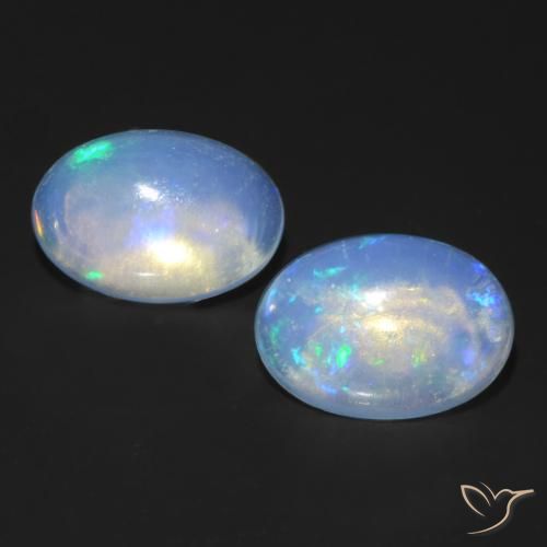 0.78ctw Naturale Multicolore Opale, Ovale, Trasparente