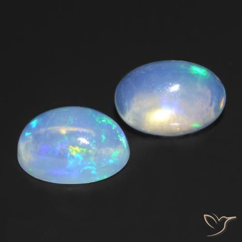 Gemme di Opale Multicolore naturale da 0.78 ct, Ovale, Trasparente