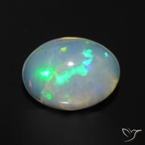 1.21ct Naturale Multicolore Opale, Ovale, Trasparente
