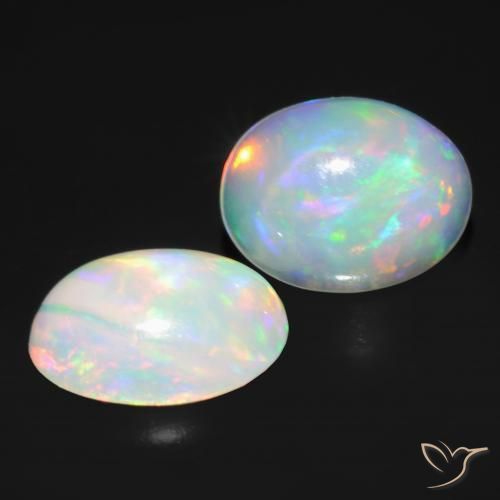 Gemme di Opale Multicolore naturale da 1.48 ct, Ovale, Trasparente