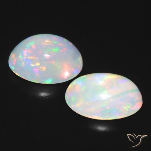 Gemme di Opale Multicolore naturale da 1.48 ct, Ovale, Trasparente