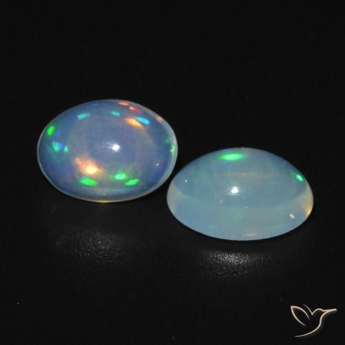 Gemme di Opale Bianco bluastro naturale da 0.89 ct, Ovale, Trasparente