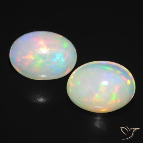 1.72ctw Naturale Multicolore Opale, Ovale, Traslucido